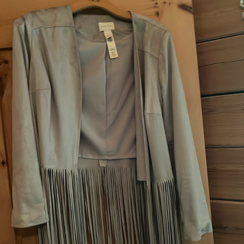 Fringed grey jacket ployster